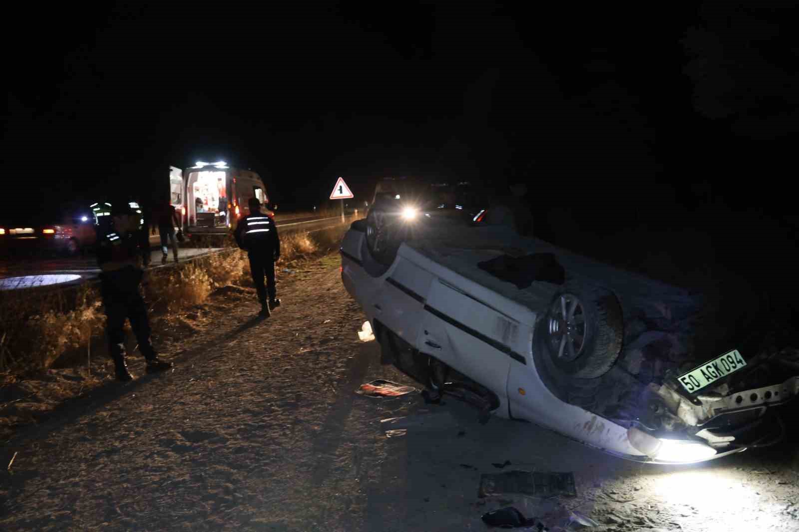 Nevşehir’de kontrolden çıkan otomobil takla attı: 1’i ağır, 5 yaralı