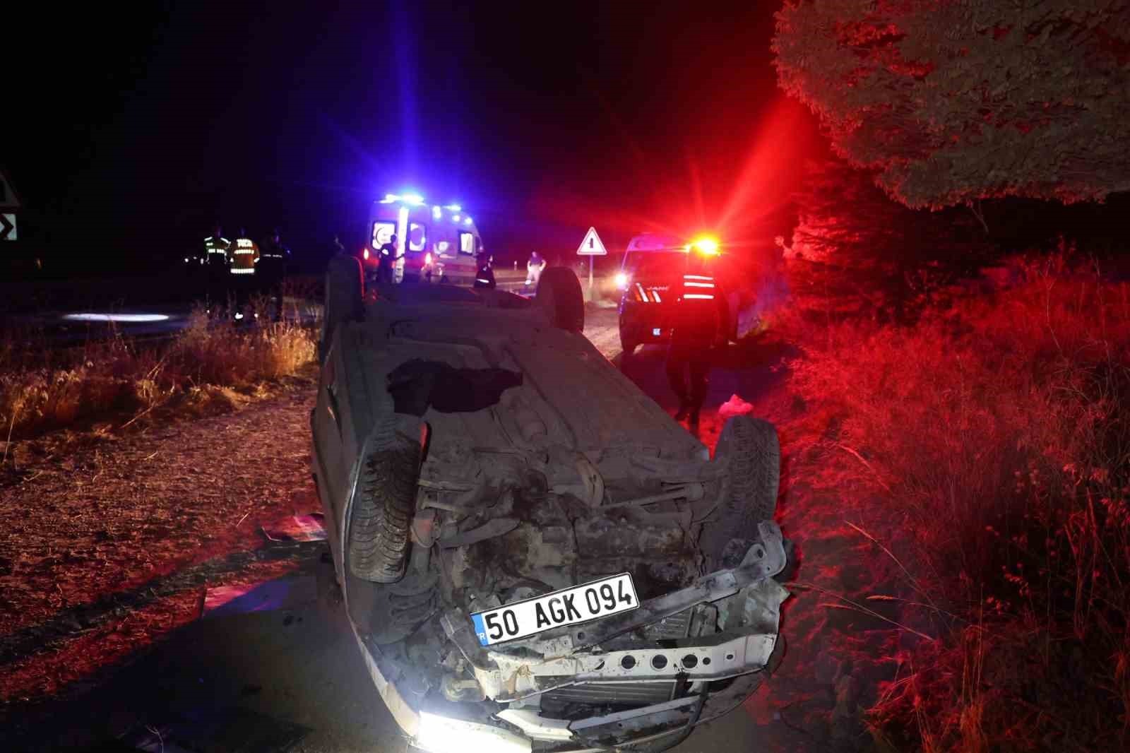 Nevşehir’de kontrolden çıkan otomobil takla attı: 1’i ağır, 5 yaralı