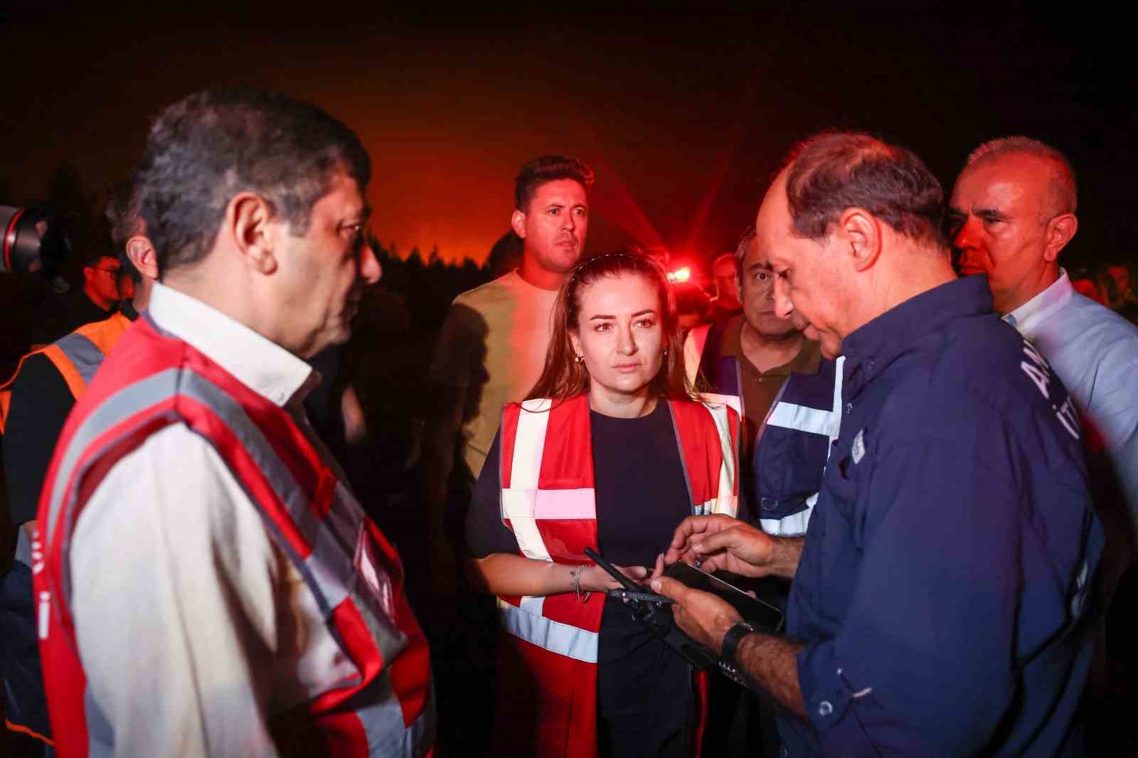 Başkan Vekili Özdemir: "Şehrin tüm sorumlularıyla koordineli şekilde yangınla mücadele ediyoruz"