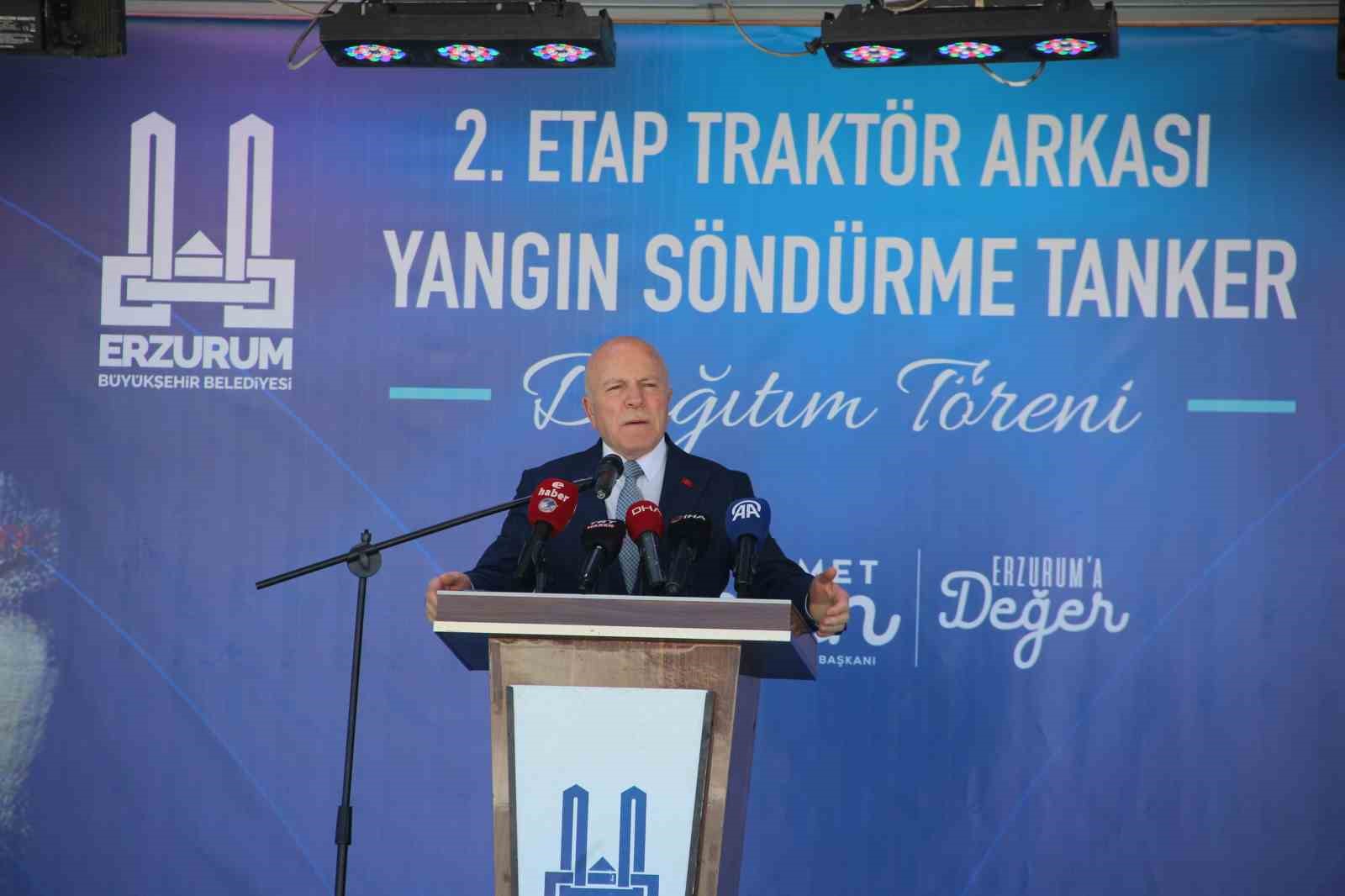 Erzurum’da kırsal mahallelere 150 yangın söndürme tankeri