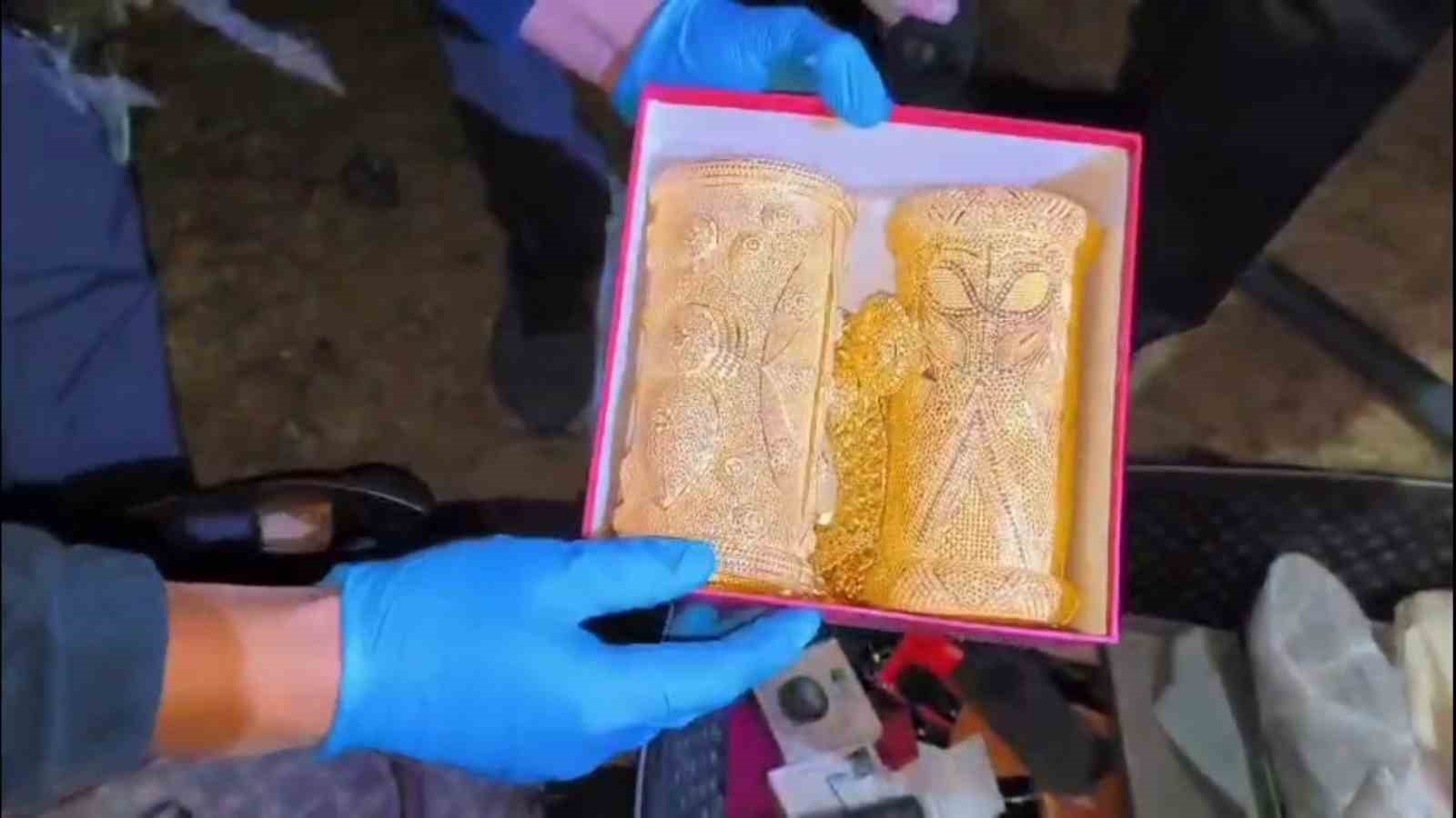 Düğünde takılan altınlar bulundu