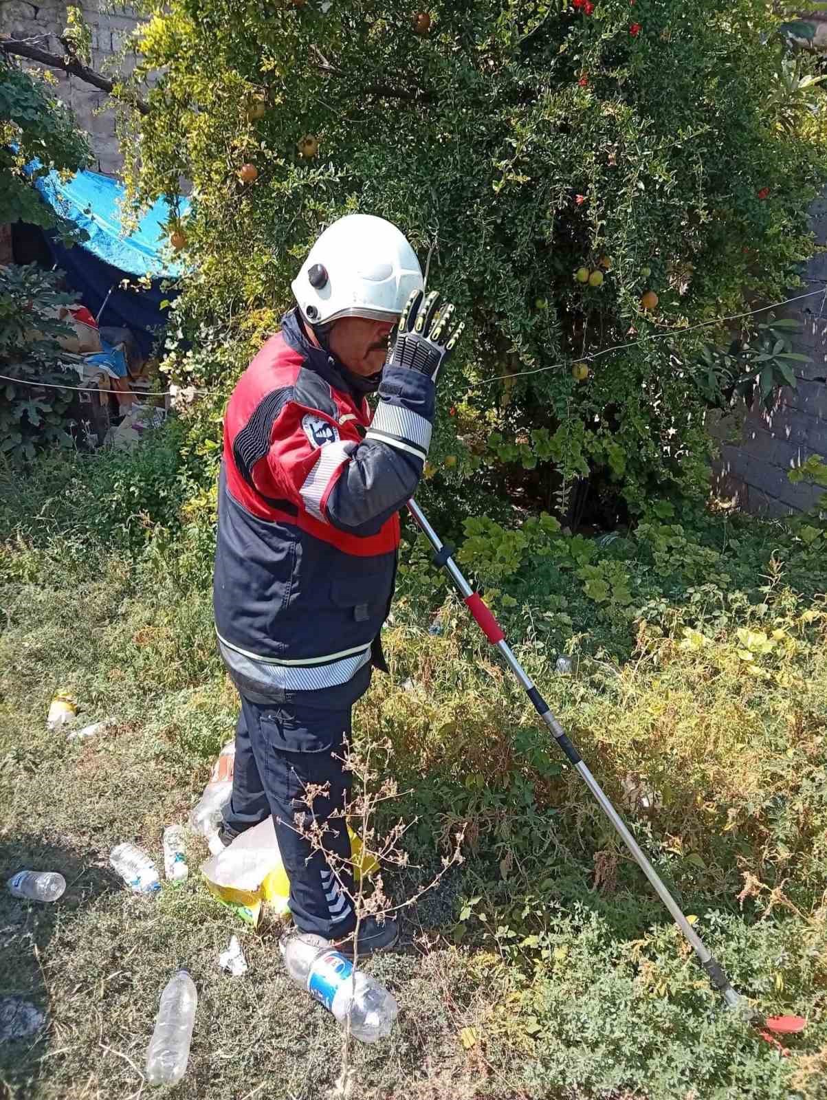Antakya ve Reyhanlı’da yerleşim yerlerine giren yılanlar yakalandı