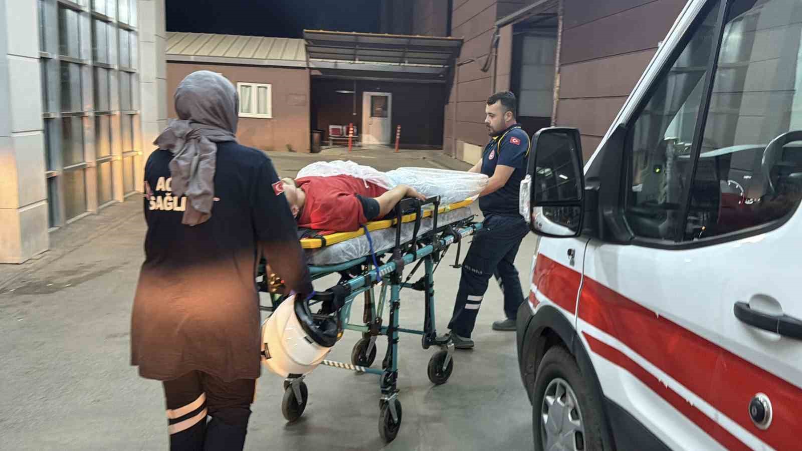 Devrilen motosikletin sürücüsü yaralandı