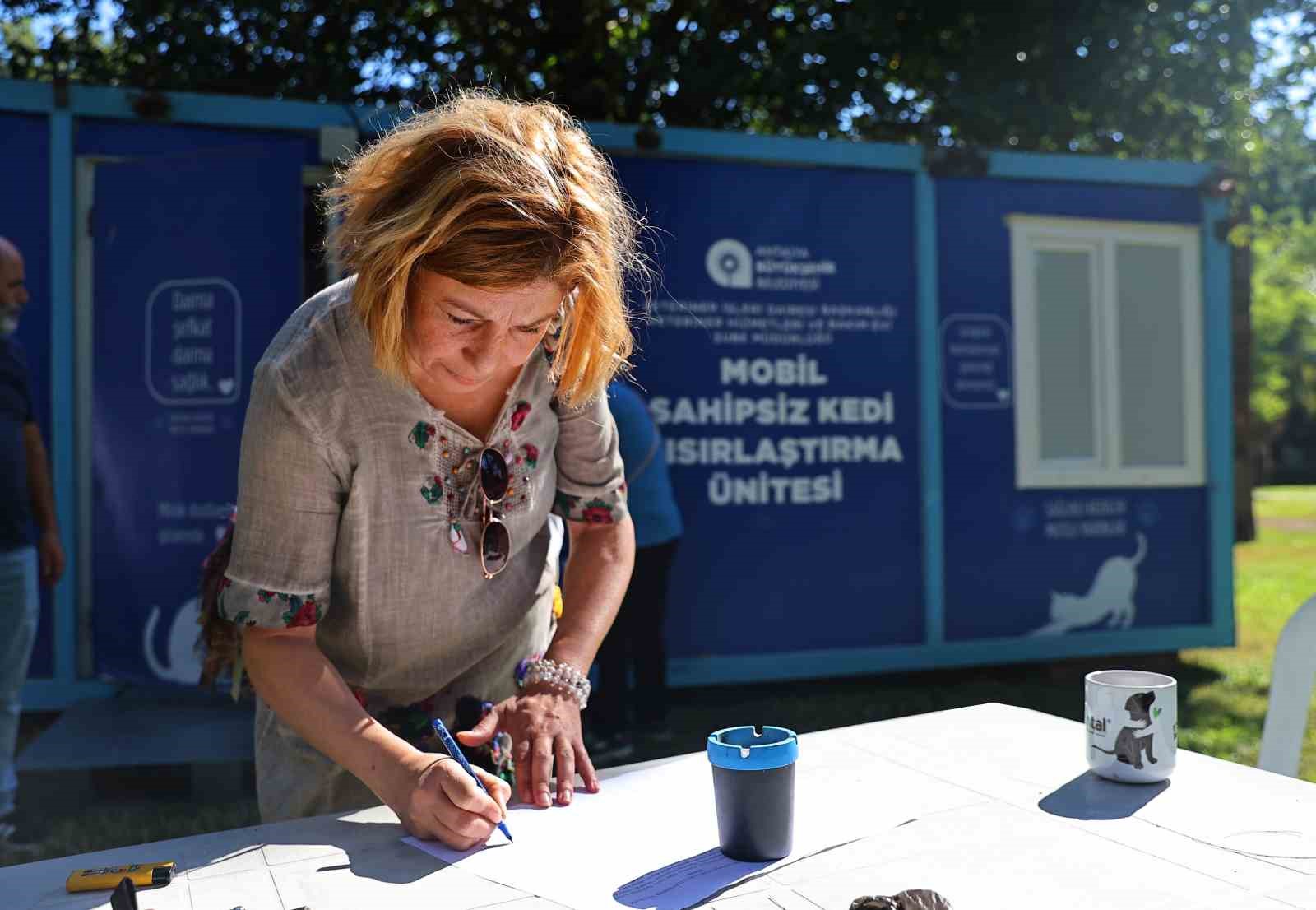 Mobil sahipsiz kedi kısırlaştırma ünitesi Karaalioğlu Parkı’nda