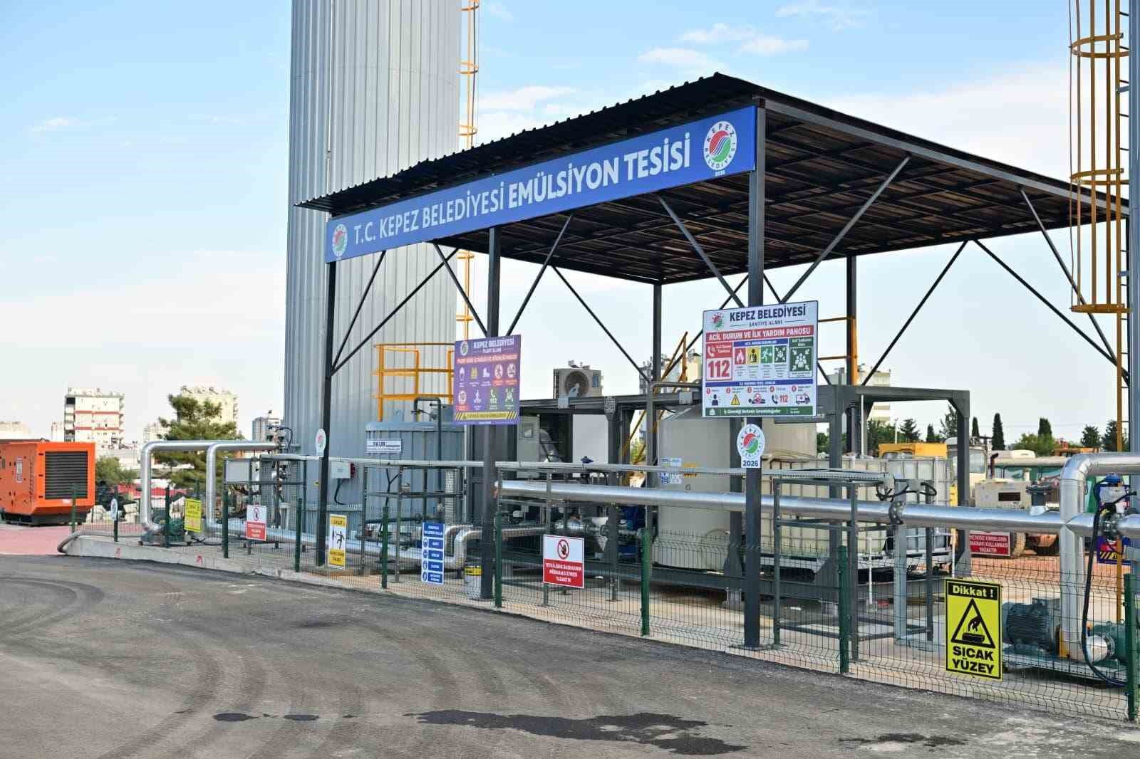 Kepez’in asfaltında öz kaynak dönemi: Emülsiyon Tesisi hizmete girdi