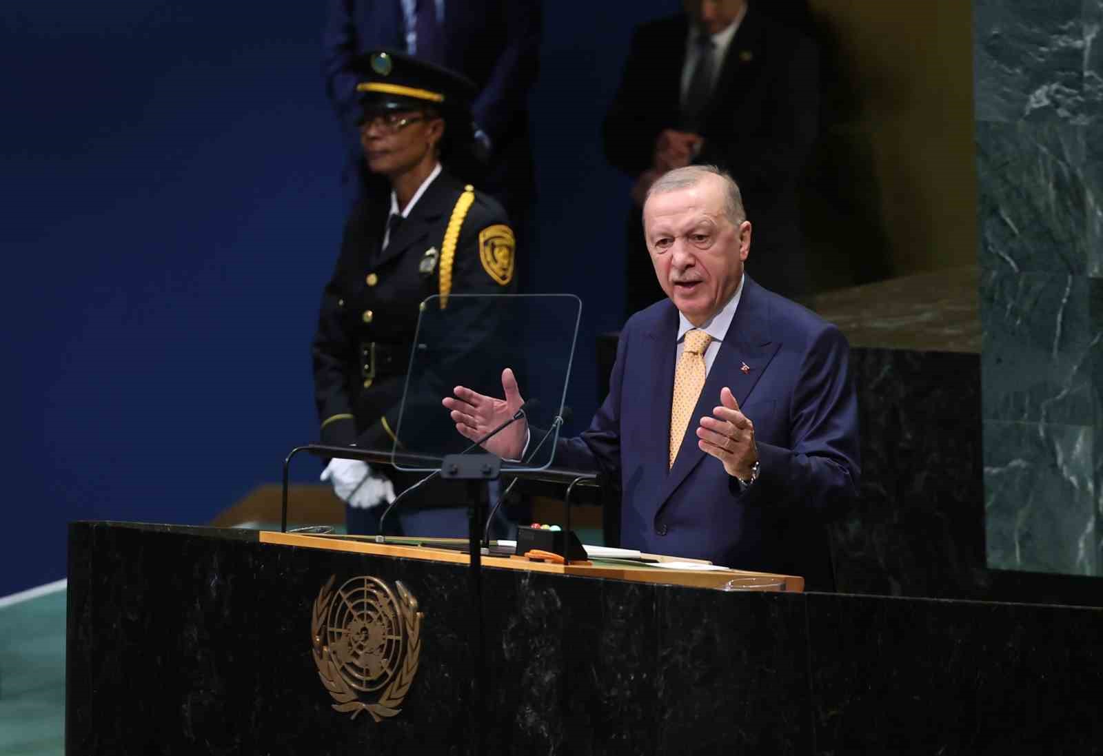 Cumhurbaşkanı Erdoğan: "Bizler, tıpkı geçen yıl olduğu gibi özgür ve egemen Filistin Devleti’nin sesi olacak, Filistin halkının mücadelesini bu kürsüden dünyaya duyurmaya devam edeceğiz"