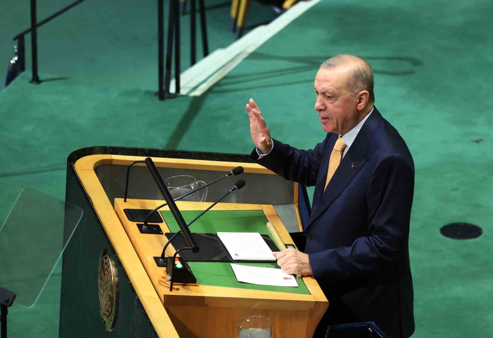Cumhurbaşkanı Erdoğan: "Bizler, tıpkı geçen yıl olduğu gibi özgür ve egemen Filistin Devleti’nin sesi olacak, Filistin halkının mücadelesini bu kürsüden dünyaya duyurmaya devam edeceğiz"