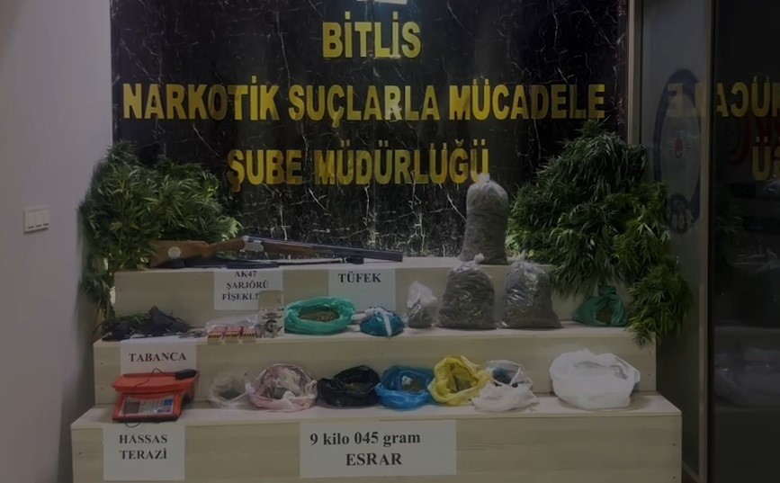 Bitlis’te 9 kilo 45 gram esrar ele geçirildi, 1 şüpheli tutuklandı