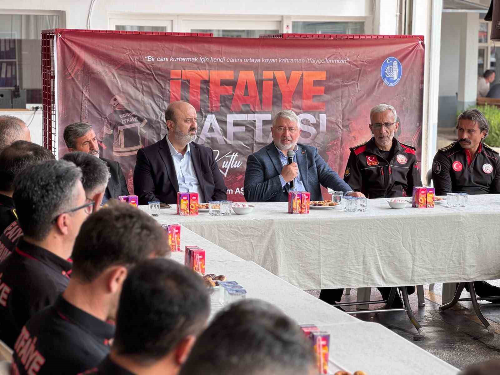 Başkan Aşgın, Çorum İtfaiyesi personelinin İtfaiye Haftası’nı kutladı