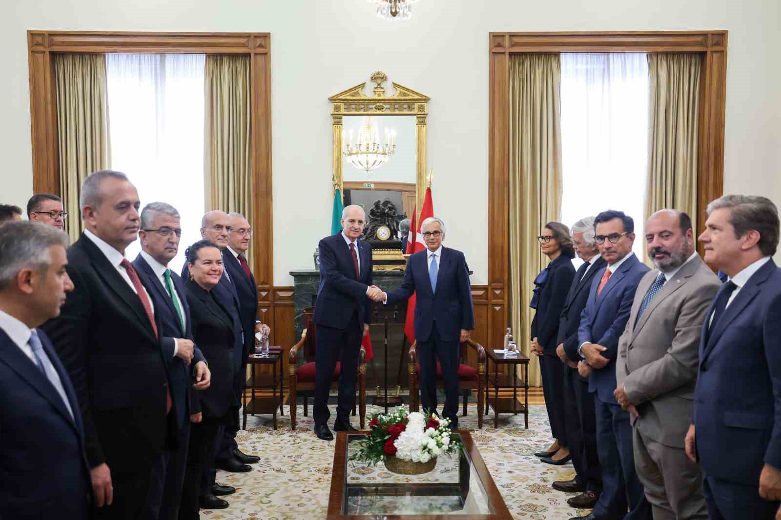 TBMM Başkanı Kurtulmuş, Portekiz Cumhuriyet Meclisi Başkanı Aguiar-Branco ile görüştü