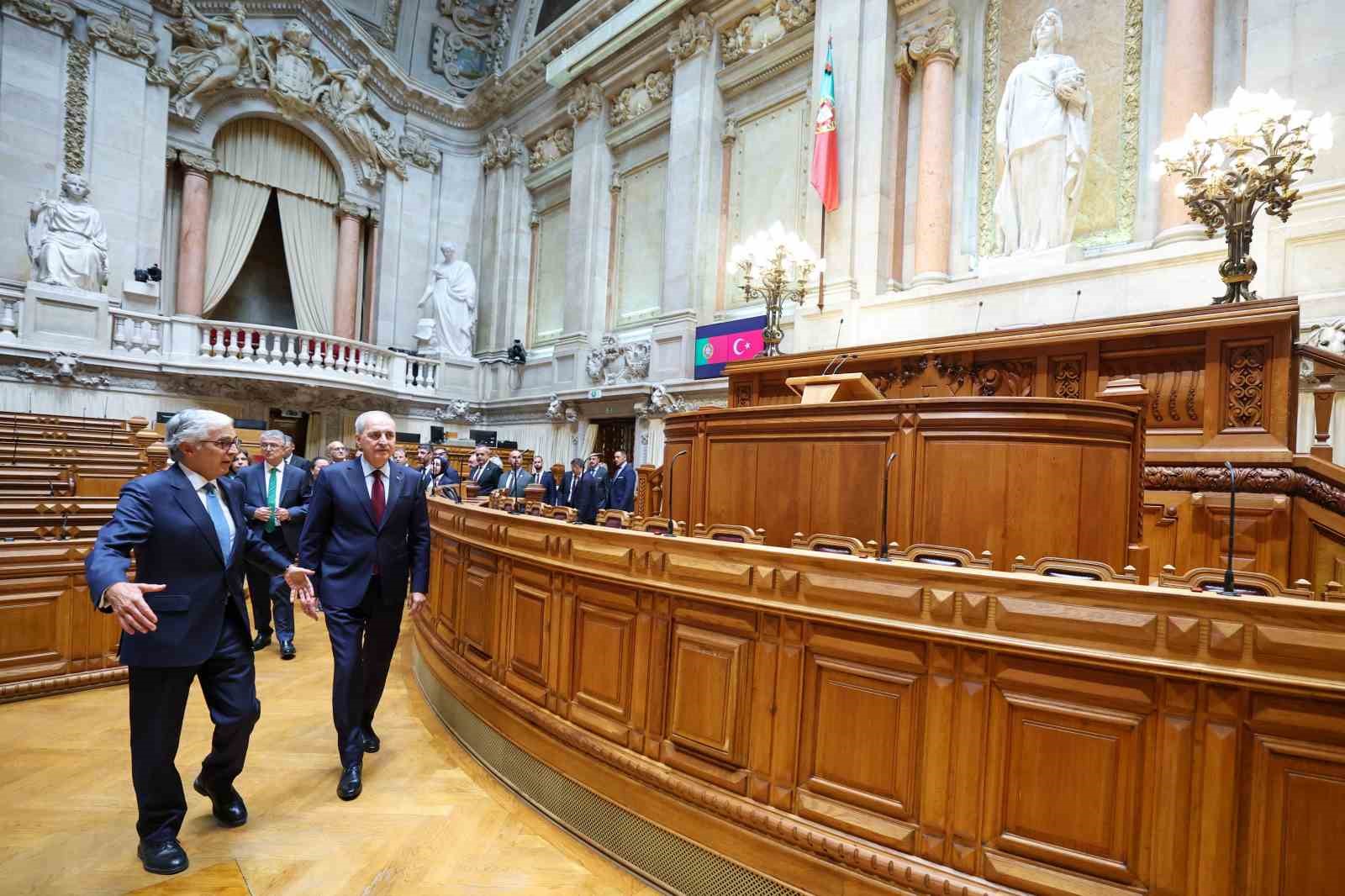 TBMM Başkanı Kurtulmuş, Portekiz Cumhuriyet Meclisi Başkanı Aguiar-Branco ile görüştü