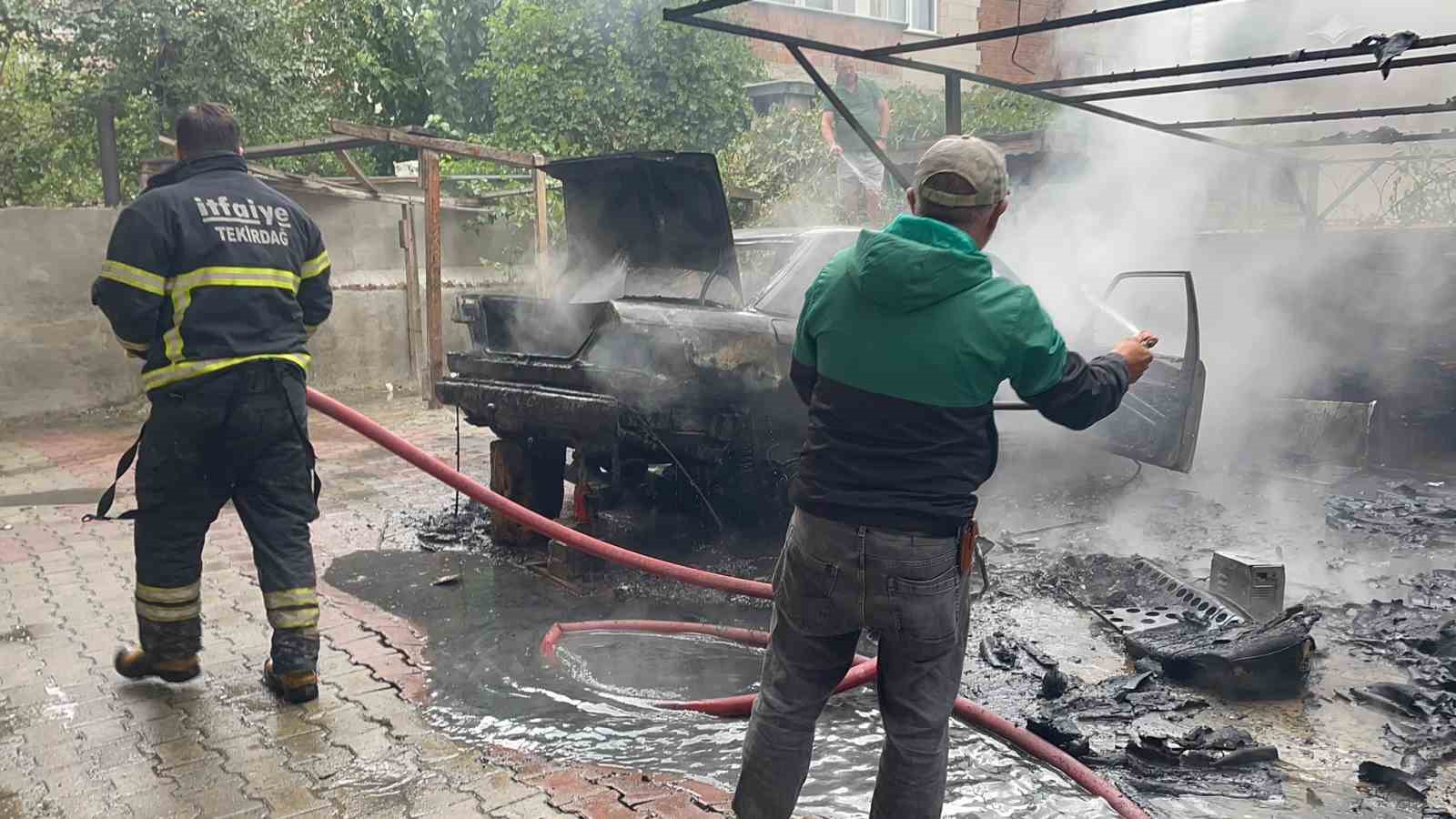 Yangını söndürmek isterken yaralandı
