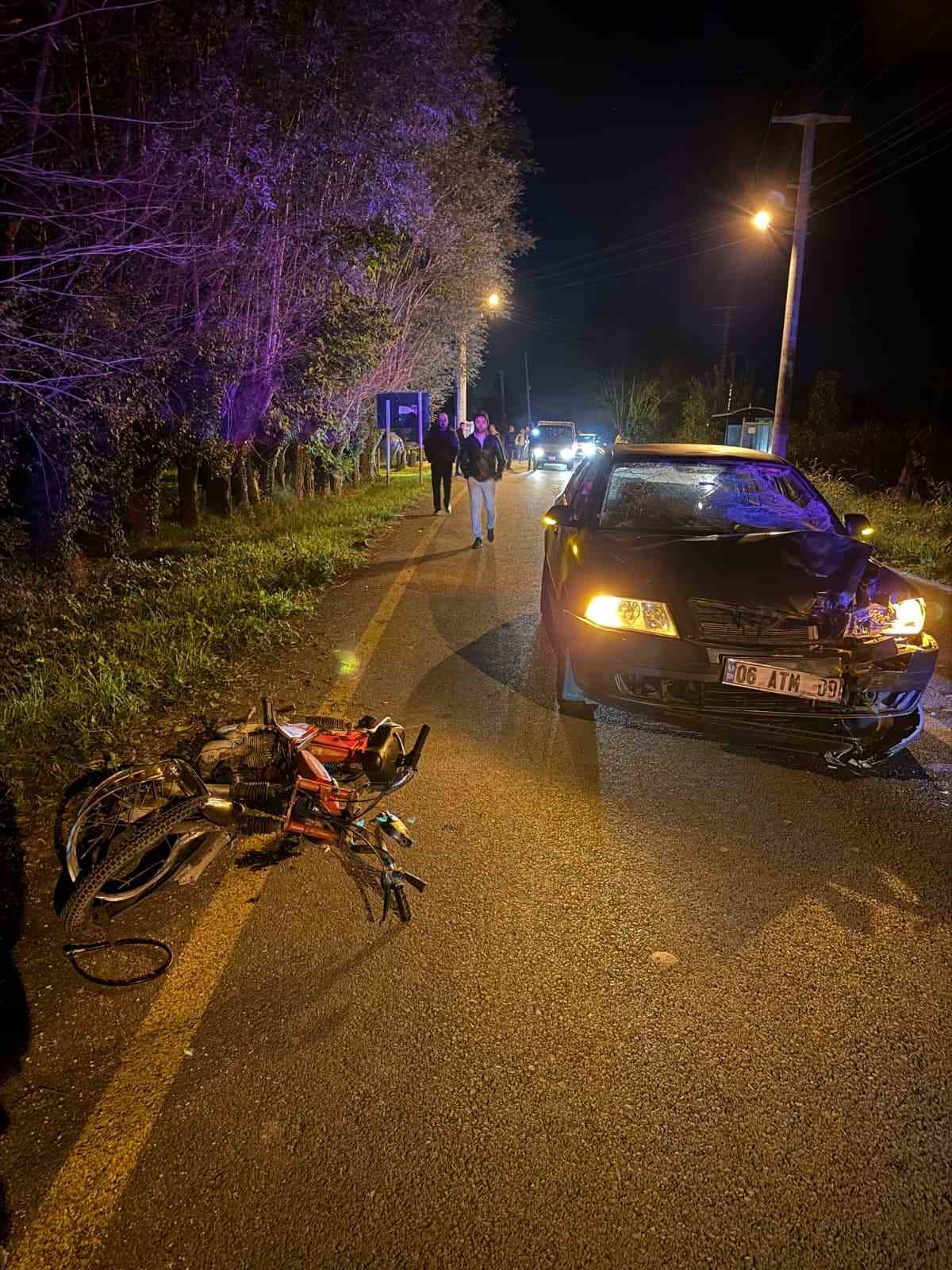 Otomobil ile motosiklet kafa kafaya çarpıştı: 1 ölü