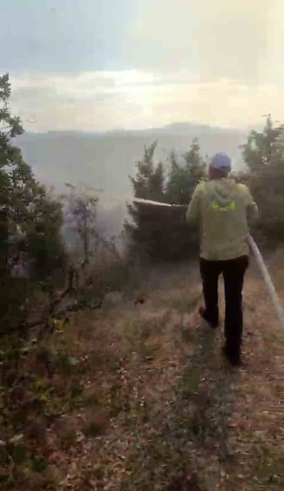 Kütahya’daki orman yangını havadan ve karadan müdahaleyle büyümeden söndürüldü