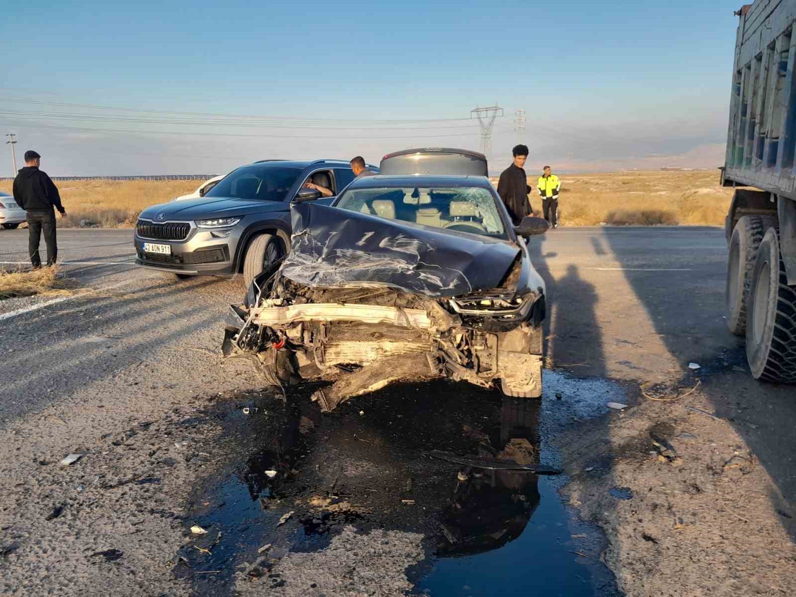Konya’da kamyon otomobille çarpıştı: 1 yaralı