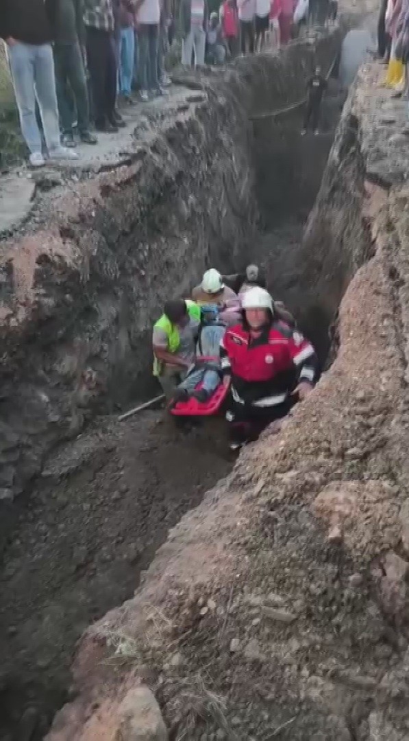 Altyapı çalışması sırasında göçük yaşandı: 1 yaralı