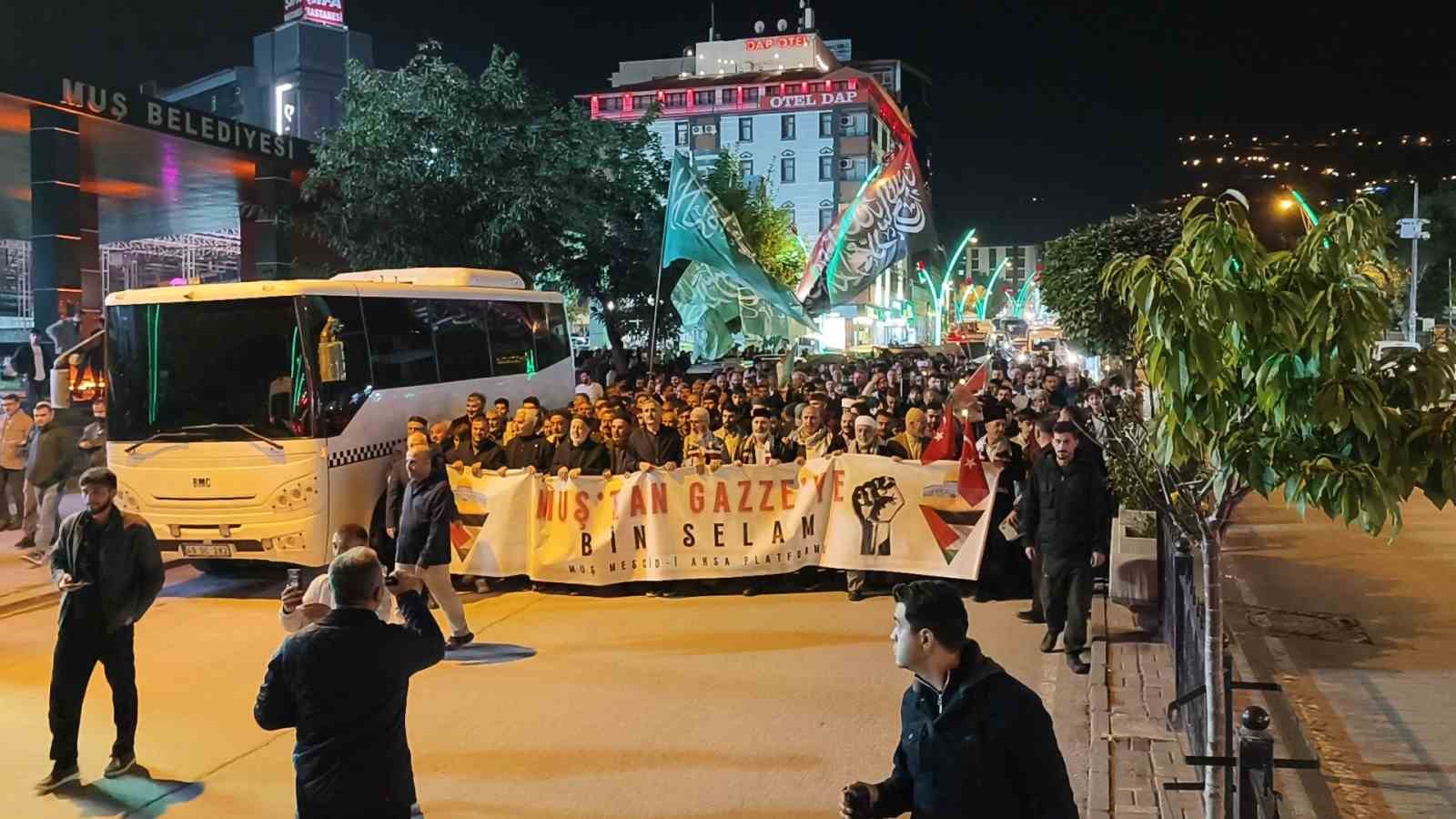 Muş’ta Gazze’ye destek gösterisi düzenlendi