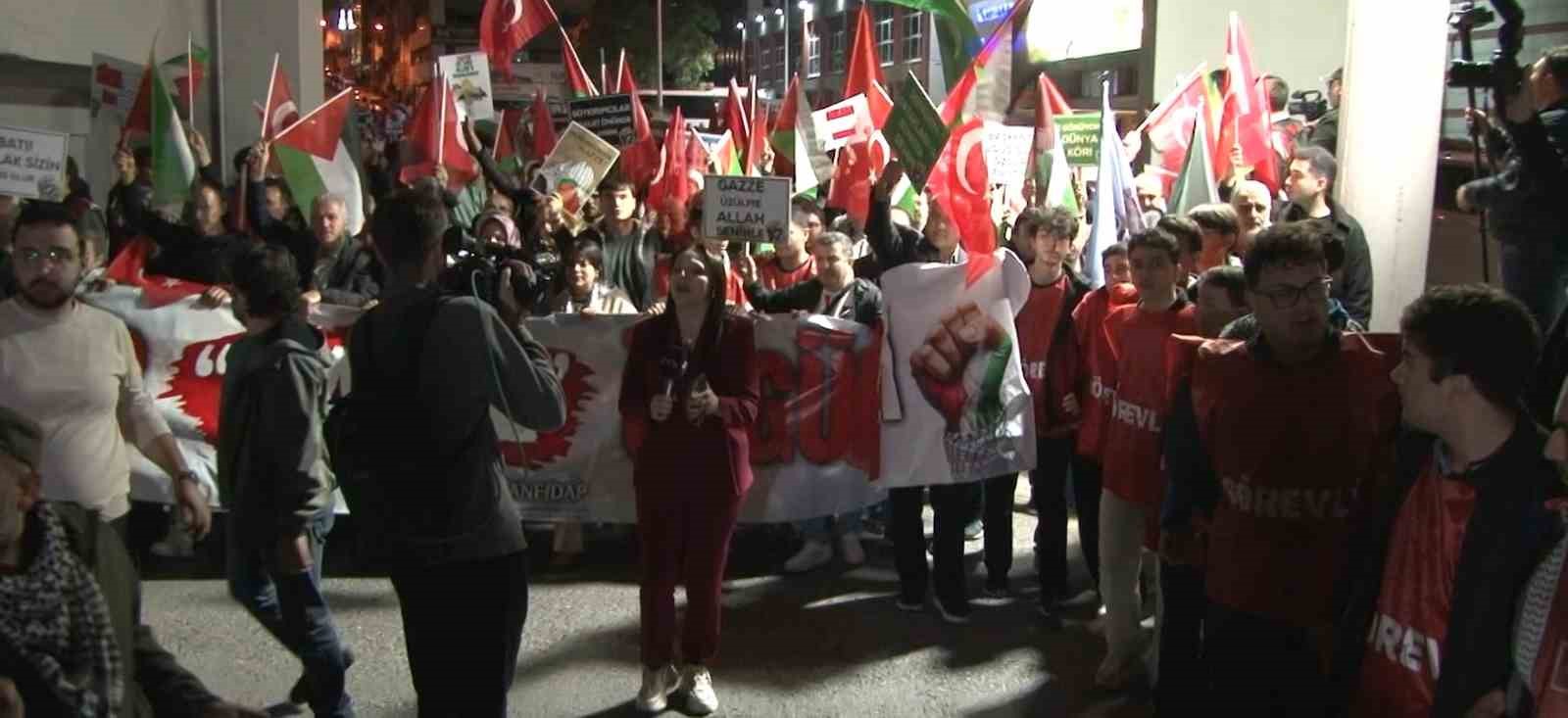 Ankara’da Filistin’e destek yürüyüşü düzenlendi