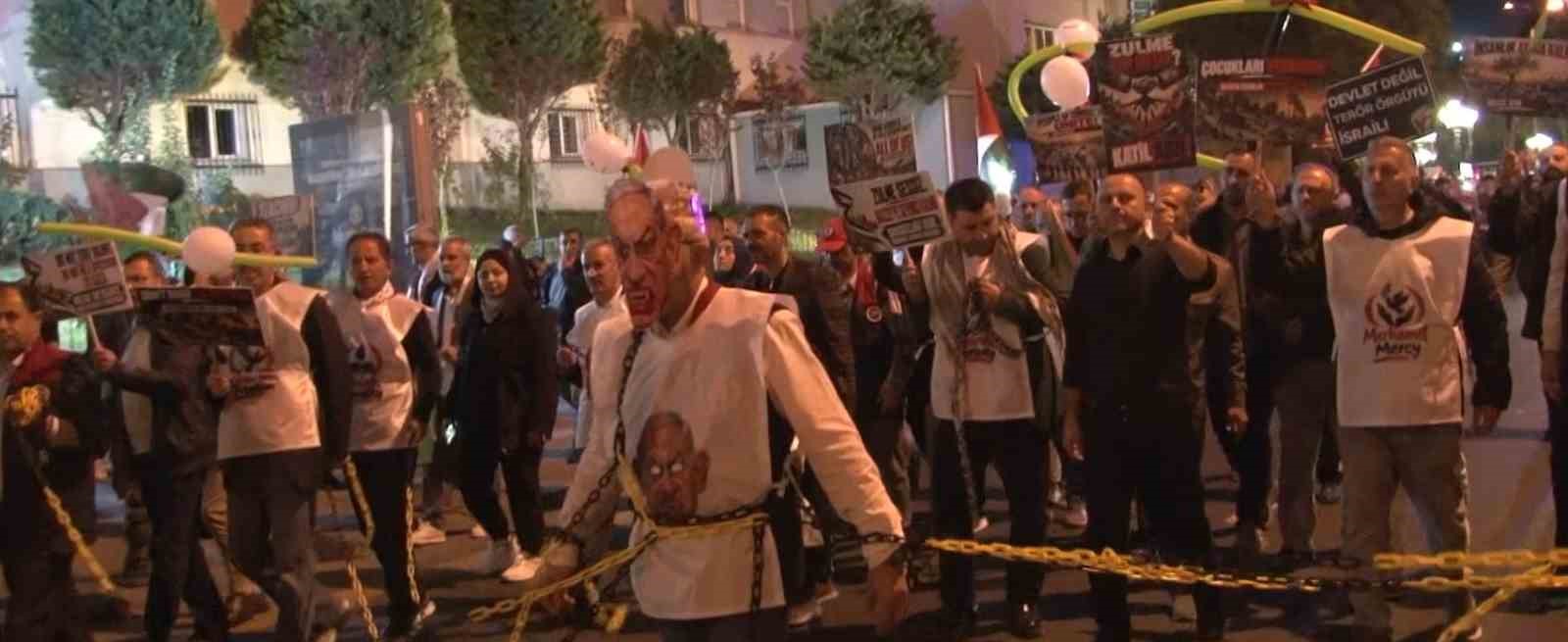 Ankara’da Filistin’e destek yürüyüşü düzenlendi
