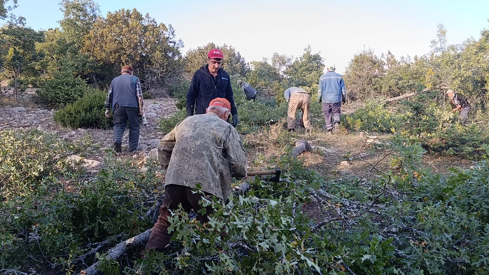 Yozgat’ta imece usulü kışlık odun mesaisi sürüyor