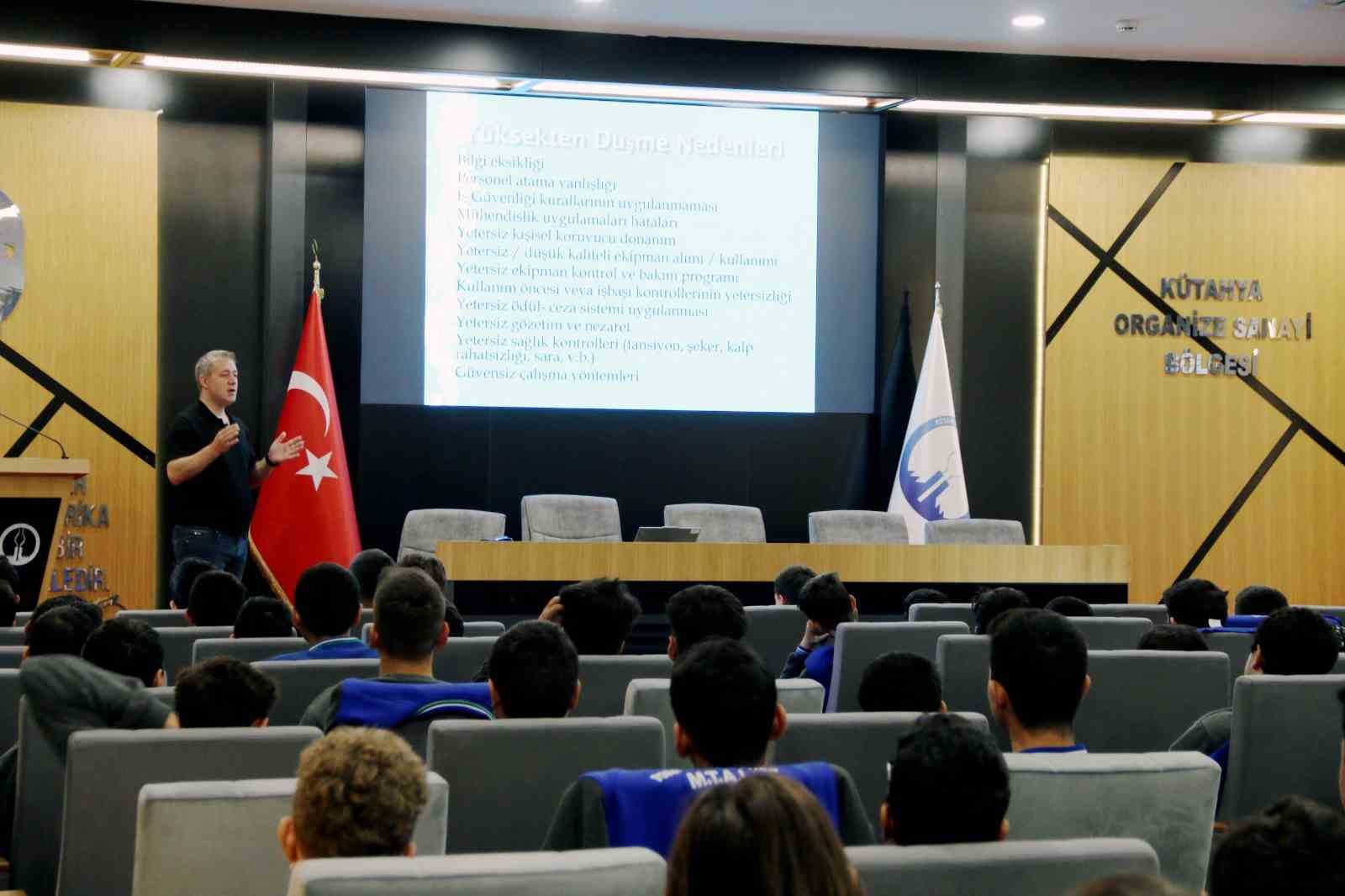 Kütahya OSB’de öğrencilere iş sağlığı ve güvenliği eğitimi verildi