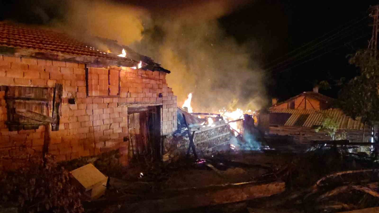 Kütahya Domaniç’te yangın: 6 samanlık ve 1 ahır küle döndü