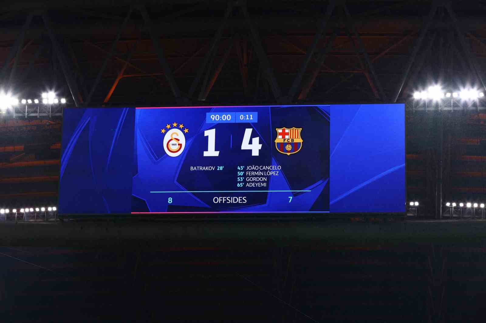 UEFA Şampiyonlar Ligi: Galatasaray: 1 - Barcelona: 4 (Maç sonucu)