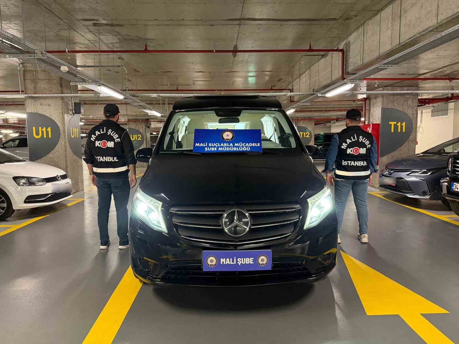 Kırmızı bültenle aranan kripto para dolandırıcılığı şüphelisinin eşi adına kayıtlı 9 araca el konuldu