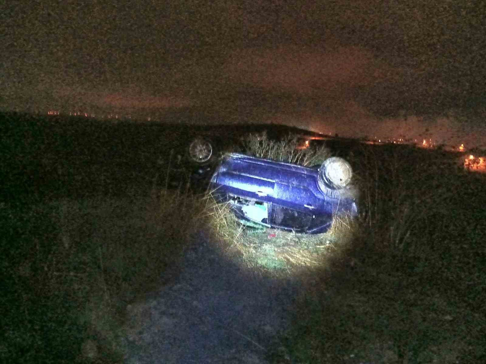 Kontrolden çıkan otomobil takla attı: 3 yaralı