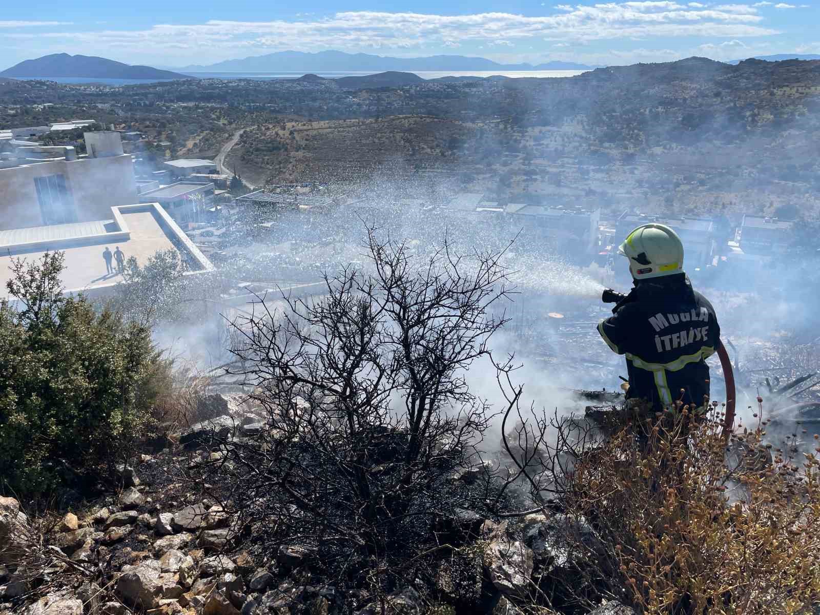 Bodrum’da alevler makilik alana yayıldı