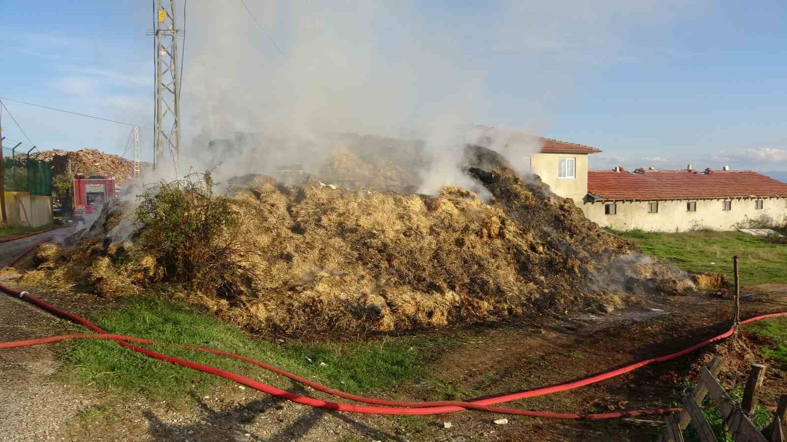 Kastamonu’da çıkan yangında 8 bin balya samanı küle döndü