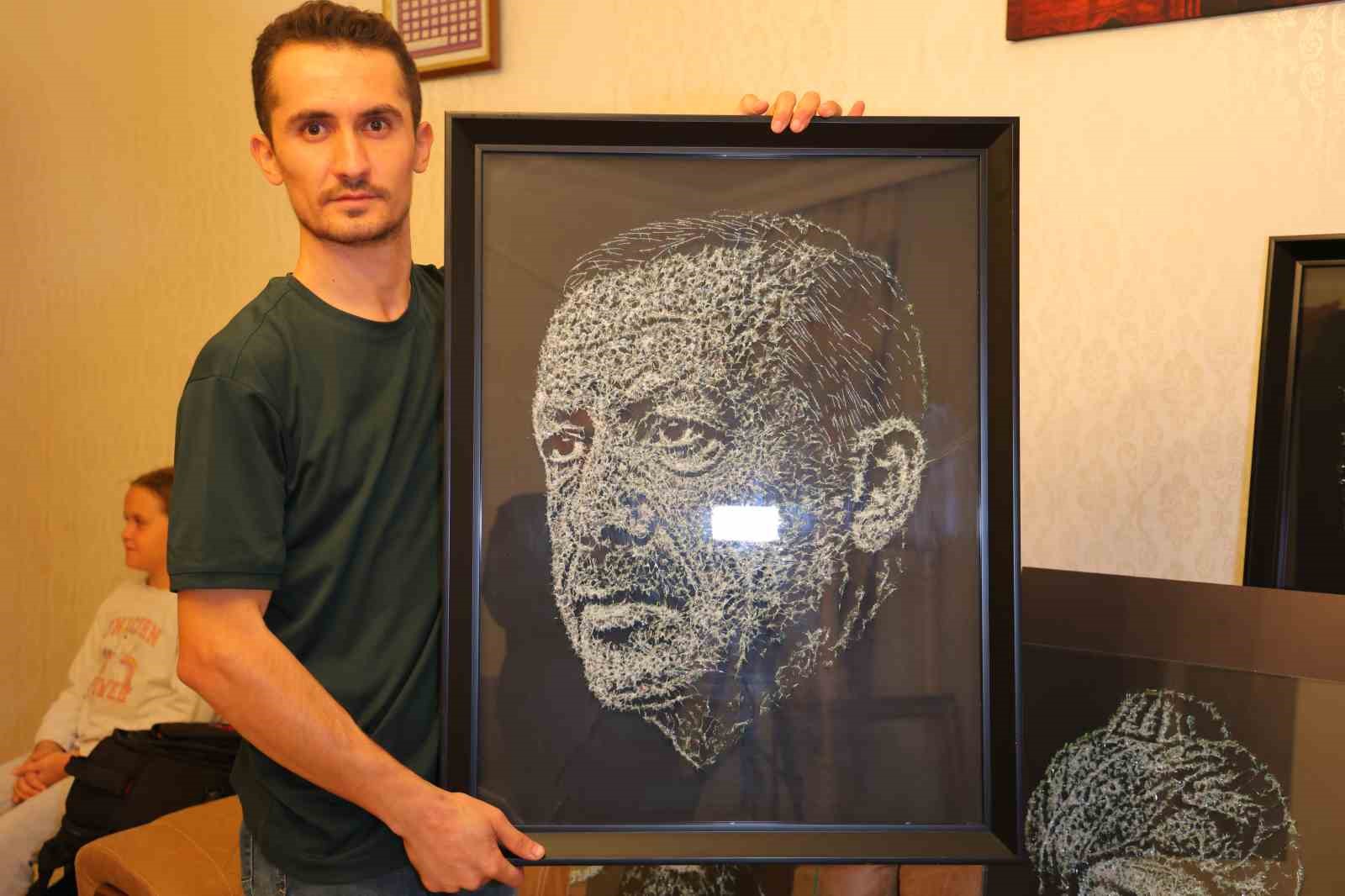 Hobi olarak başladı, camı çatlatarak sanat eserine dönüştürüyor
