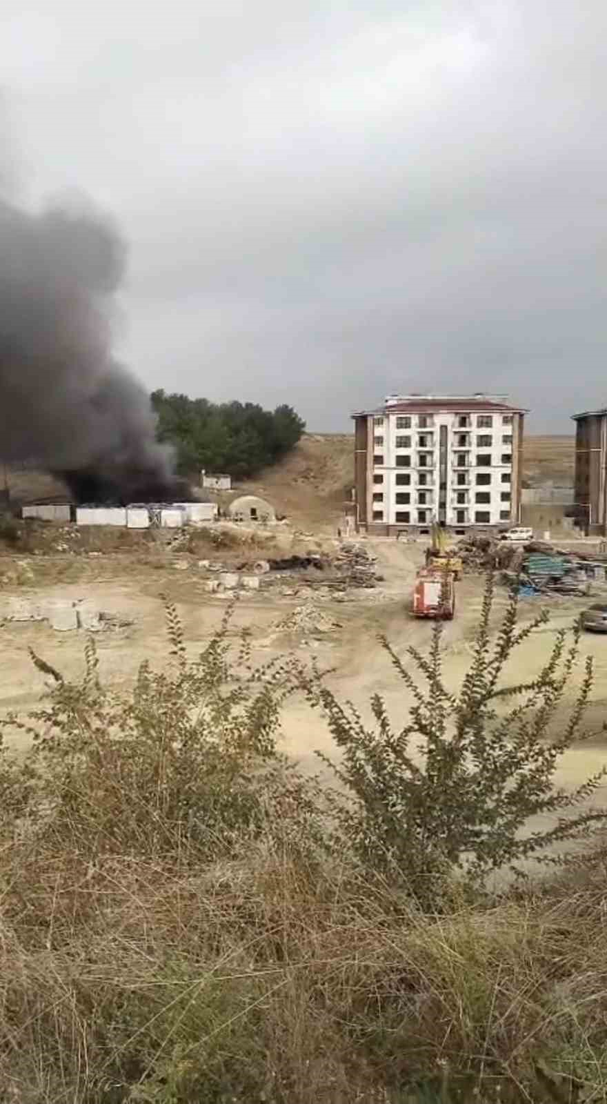 Edirne’de şantiyede yangın çıktı