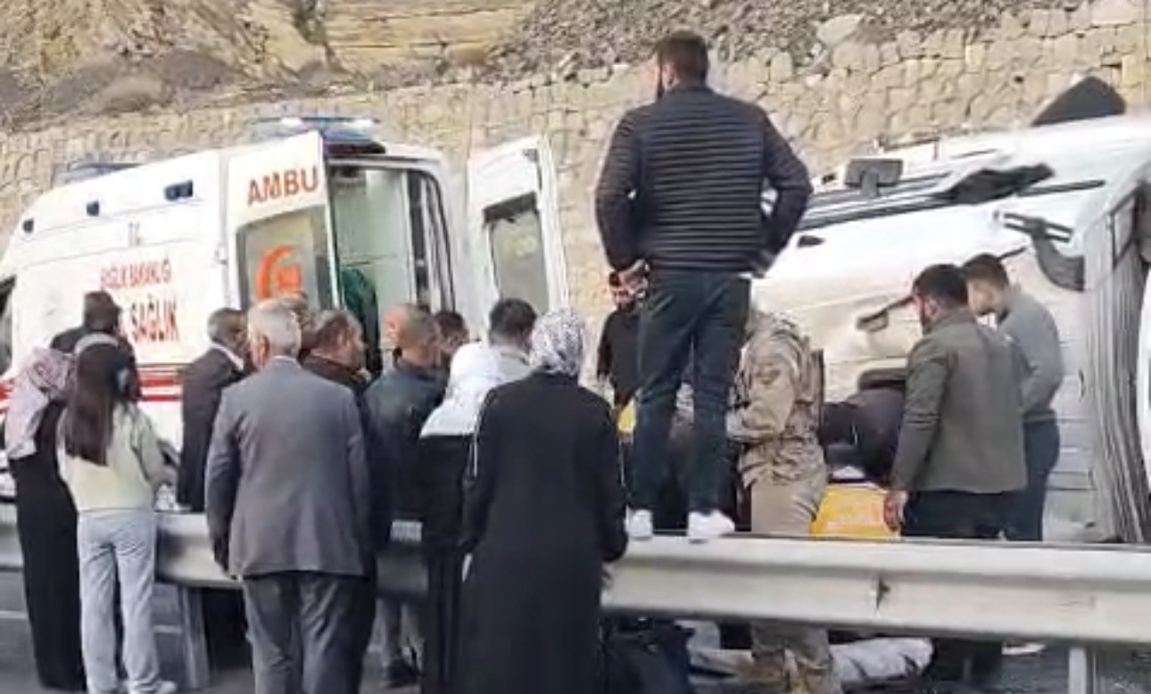 Van yolunda tır devrildi