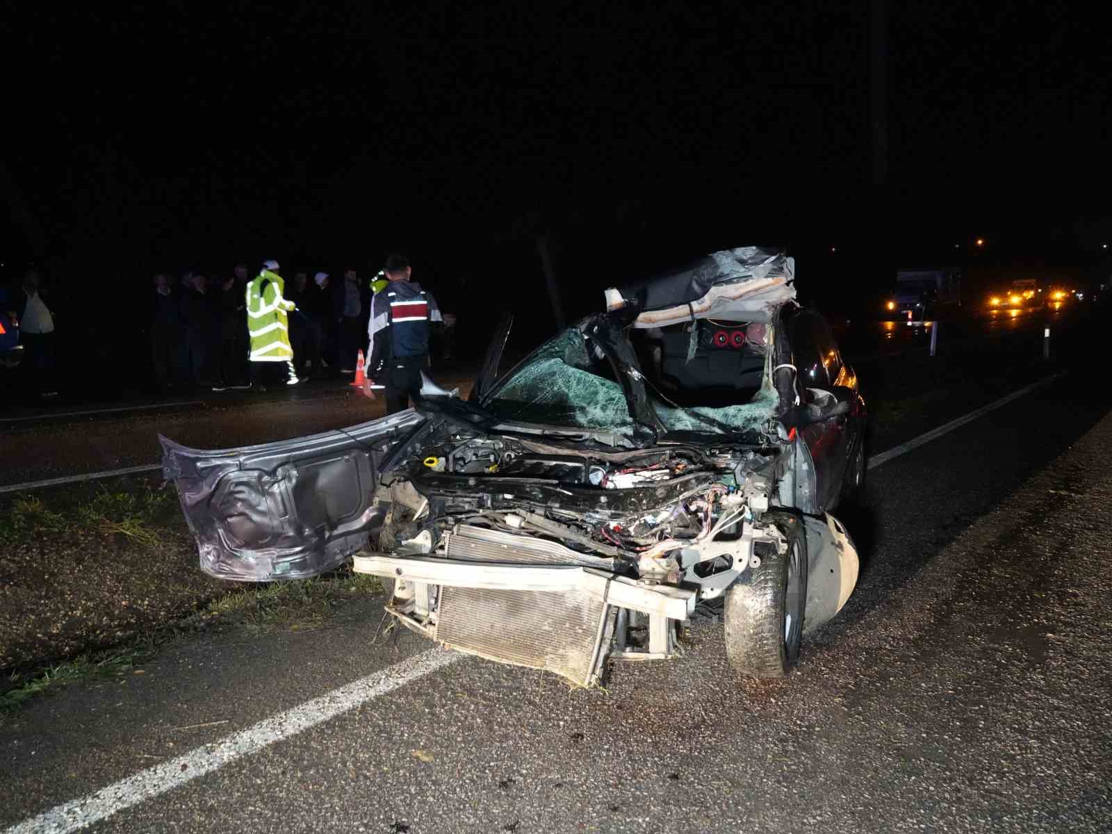Büyükbaş hayvana çarpan otomobilin sürücüsü hayatını kaybetti