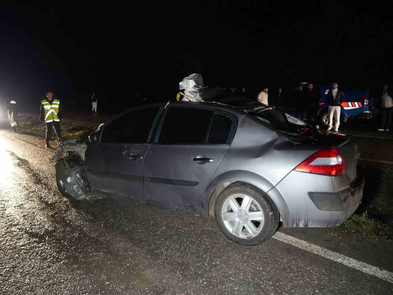 Büyükbaş hayvana çarpan otomobilin sürücüsü hayatını kaybetti