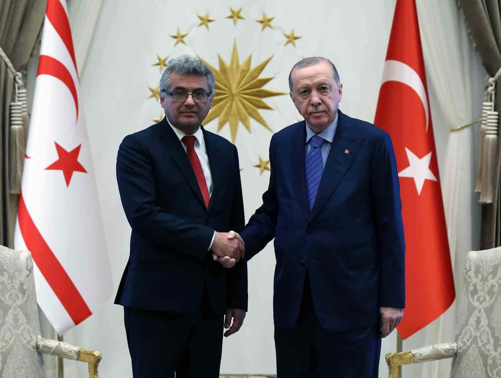 Cumhurbaşkanı Erdoğan, KKTC Cumhurbaşkanı Erhürman ile bir araya geldi