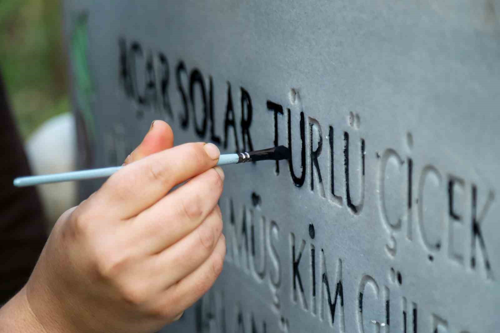 Gümüşhaneli kadın sanatçı, unutulmaya yüz tutan mezarları ve çeşmeleri yeniliyor