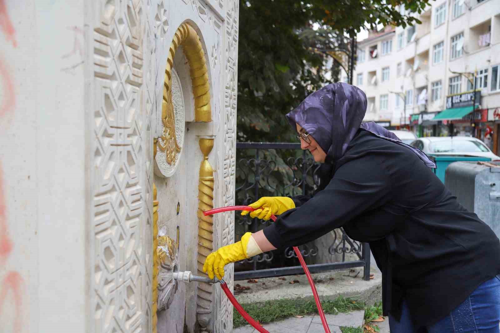 Gümüşhaneli kadın sanatçı, unutulmaya yüz tutan mezarları ve çeşmeleri yeniliyor